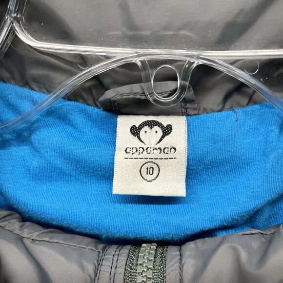 Appaman Jacket Kids 10 Gray thin light weight windbreaker lined pockets hooded - Picture 12 of 16